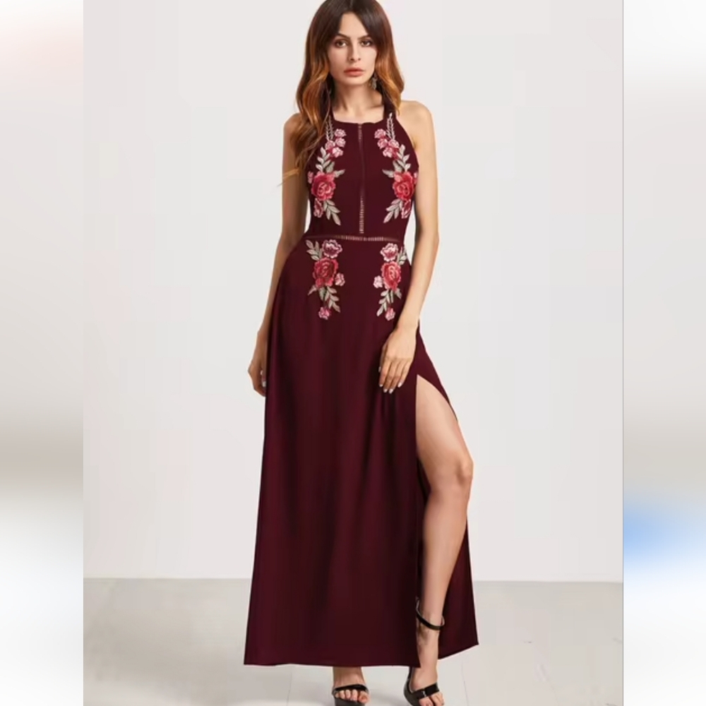 Formal Embroidered Maxi Dress size L